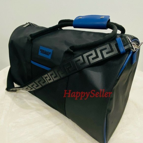 Versace Duffel Bag Weekender Travel Bag Luggage Gym Holdall Black Authentic - Picture 6 of 9